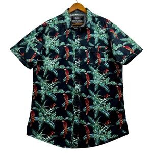 Broken Threads‎ Tropical Parrot Shirt Mens XL Hawaiian Vacation Button-Up Summer